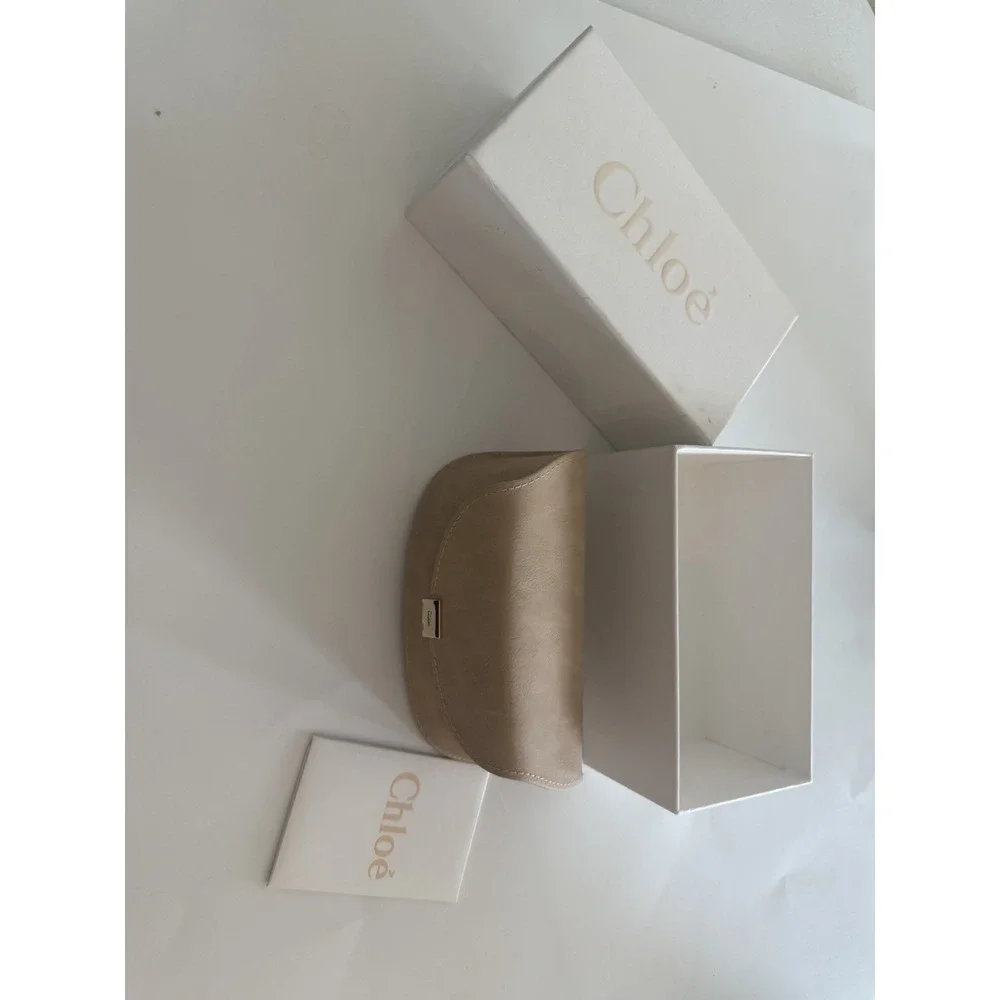 Chloé CE132SRI Poppy Geometric Oversized Sunglasses Women 58mm Lens Gold Retro